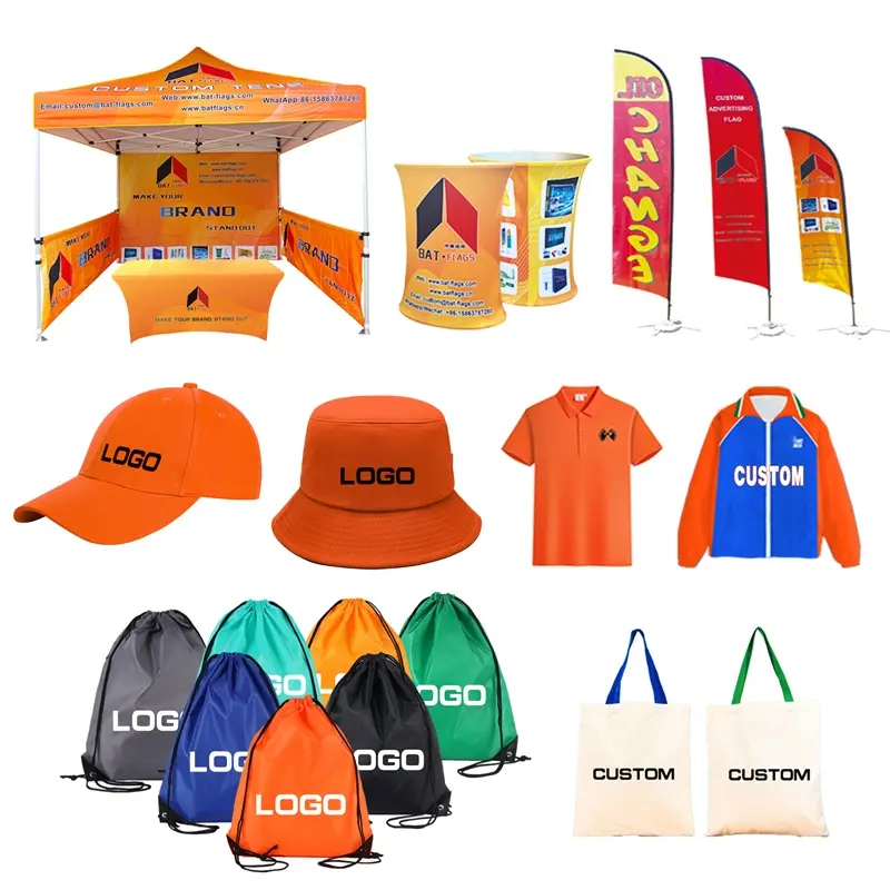 Conjunto de productos publicitarios para exterior