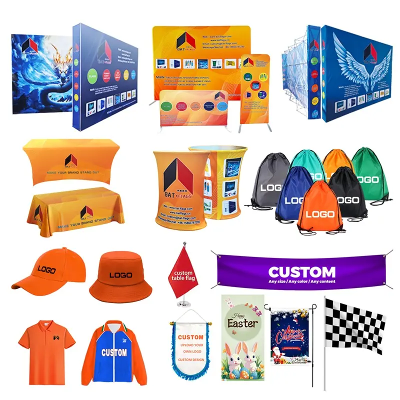 Conjunto de productos publicitarios para interior