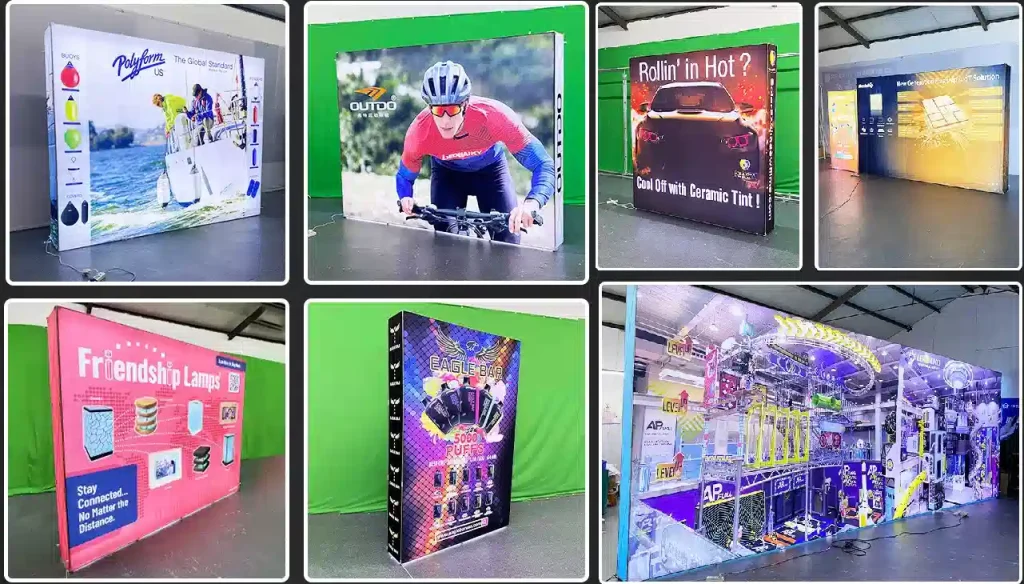 Exposición de cajas de luz plegables