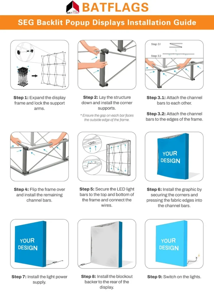Pasos de montaje de caja de luz plegable